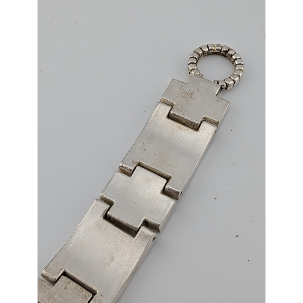 Geneva Watch Women 23mm Silver Case 7" Toggle Clasp Band New Battery - Picture 5 of 6